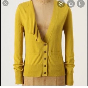 Anthropologie Moth Mustard Yellow Cardigan (NWOT)